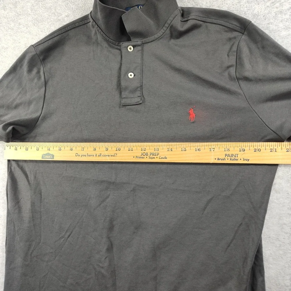 Polo by Ralph Lauren Gray Cotton Polo Shirt Size Large Custom Fit‎ BB7.15E-3582